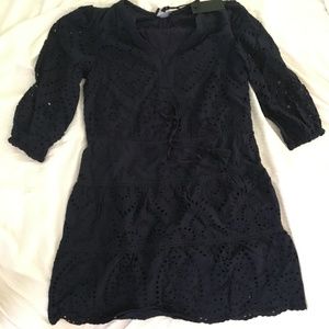 NWT Anthropologie Blue Crochet Navy Dress